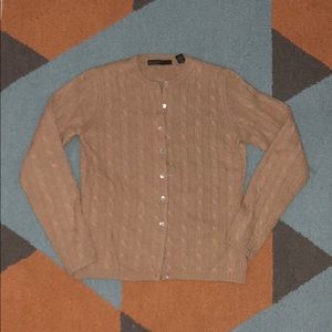 Tan 100% cashmere button cardigan size S